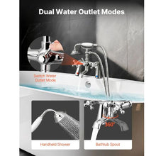 Clawfoot Tub Faucet Deck-Mount Bathtub Filler with Handheld Shower Chrome 360° Spout & 59" Hose