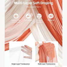 33' Ft Burnt Orange Wedding Arch Draping Fabric Reception Backdrop Wedding Decoration Artificial Wedding Arch Flowers Kit XH-HQ07 (Pack of 5)