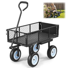 500 LBS Garden Cart with Seat Rolling Steel Garden Stool with Wheels Tool Tray & Adjustable Handle