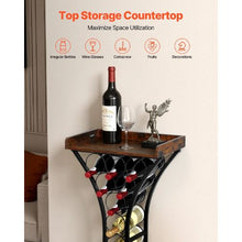 14 Bottles Wine Rack with Wood Tableto Cabinet For Home Bar Kitchen (8 Layers)