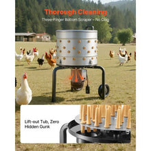 Chicken Plucker Machine – 19.7" Drum 750W 275RPM 98 Soft Fingers Stainless Steel Feather Remover with Transport Wheels