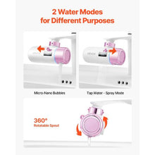 Skincare Faucet Mount Water Filter Micro-nano Bubble Purifier for Skin Pink + Gold