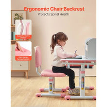 Adjustable Kids Study Desk & Chair Set (Pink)