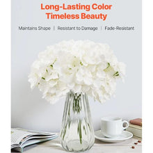 9.8 Inch White Bouquet Arrangement Artificial Silk Hydrangea Flowers