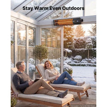 Infrared Heater 1500W Electric Space Heater Remote & Switch Control Cold-Rolled Steel (Black)