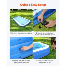118 x 67 x 20 Inch Inflatable Pool – Large Family Swim Pool for Kids & Adults Indoor Outdoor with Repair Kit