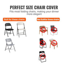 30PCS Stretch Spandex Folding Chair Covers Universal Washable Slipcovers (Black)