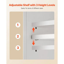 Bathroom Wall Cabinet 2 Doors Adjustable Shelf Over-the-Toilet White with Shelves & Open Partition