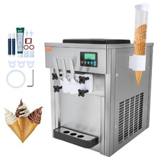 Countertop Soft Serve Ice Cream Machine 1800W 3-Flavor