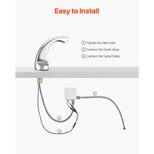 9/16" Automatic Touchless Bathroom Faucet Cold-Water Motion Sensor Tap with Hole Cover Plate Chrome Plated Silver