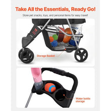 35lbs Pet Stroller Foldable 3 Wheels Dog Stroller with Brake up to Travel Camp GS301
