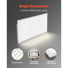 2x4 FT LED Flat Panel Light 7800LM Flush Mount Ceiling Fixture 30W/40W/50W Selectable 4000K/5000K/6000K 0-10V Dimmable Ultra Slim (2 Pcs)