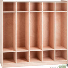 5-Section Coat Locker with Hooks & Storage Boxes Daycare Cubby Coat Rack for Kindergarten & School Natural