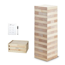 60-Block Giant Tumbling Timber Toy, Wooden Stacking Game with Storage Crate & Scoreboard, Indoor/Outdoor Fun