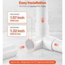 1" PVC Pipe Joints Elbow Connector 3-Way PVC Fittings (PACK of 10)