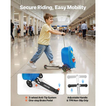 20 Inch Ride-on Luggage 20 L Capacity Kids Scooter Suitcase with Flash PU Wheels for Kids