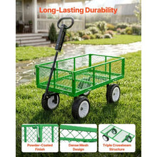 900 LBS Steel Garden Cart Heavy-Duty Wagon with 10" Tires, Detachable Panels & Adjustable Handle