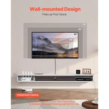 70 In Floating TV Stand, Wall Mount Entertainment Center with Cable Hole Modern TV Shelf with Storage Cabinet - (White)