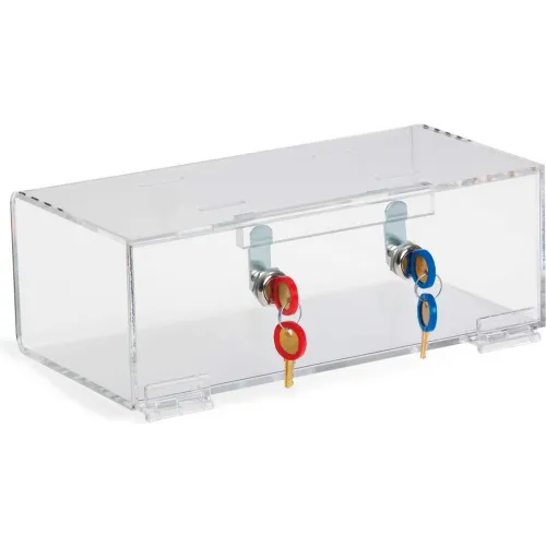 Glass Shelves Acrylic Refrigerator Lock Box Double Lock Clear All Locks Keyed Different Omnimed 183002D