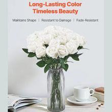 White Roses Realistic Bouquet for Xmas Home Decor Artificial Flowers (120 PCS)