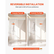 Frameless Sliding Shower Door 58-59 W x 75 H in 5/16 in (8mm) Clear Tempered Glass NANO Stainproof Stainless Steel Chrome