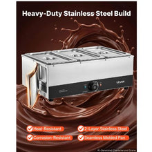 Chocolate Melting Machine 3-Tank 27 Lbs 1200W Melter Water Bath Heating 86–185°F