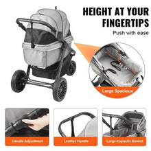 3 PU Wheels Dog Stroller With 44lbs Detachable Carrier G575Ibs
