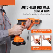 4200RPM Drywall Screw Gun Auto-Feed with 2 Battery Packs Charger Belt Clip Tool Bag Screw Length and Depth Adjustable