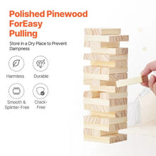 54-Block Tumbling Timber Toy, Wooden Stacking Game with Storage Crate, Indoor/Outdoor Fun for 1+ Players