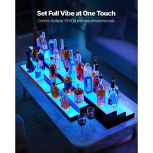 30-Inch LED Lighted Liquor Bottle Display with RF Remote & App Control for 15 Bottles