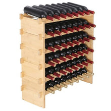 48 Bottle Wine Rack 6-Tier Solid Bamboo Wood Storage Racks for Kitchen Bar (Natural Color)