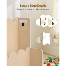 3-Tier Montessori Bookshelf with Front Facing Design & Dual Hooks