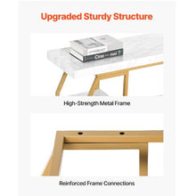 3-Tier Marble Console Table – Modern Gold Geometric Storage Stand