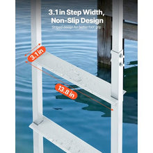 Removable 5-Step Dock Ladder 500 lbs Capacity Aluminum Nonslip Steps DLS5