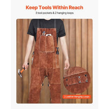 Heavy Duty Split Leg Cowhide Welding Apron – Flame & Heat Resistant Safety Apron with 3 Tool Pockets (M Size)