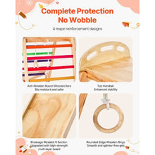 4-in-1 Wooden Indoor Jungle Gym, Montessori Playset with Climbing Rock, Slide & Gym Rings
