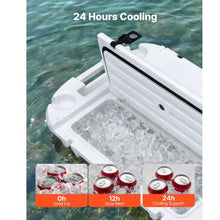 40 QT Floating Cooler with Wheels & Tow Rope Floating Ice Chest with Dry Storage (White)