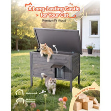 Heated Outdoor Cat House with Insulation PVC Flap Door Heating Pad and Openable Roof 34" x 21" x 27" for 1-3 Cats