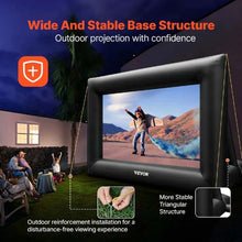 24FT Inflatable Movie Screen 360W Air Blower Oxford Fabric Front & Rear Projection Outdoor Use