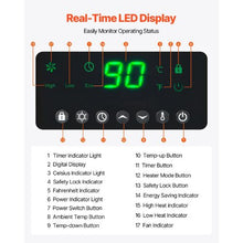 1500W Infrared Electric Heater with Remote, Timer & LED Display for Indoor/Outdoor Use