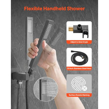 12" Square Ceiling Mount Rainfall Shower System – (Matte Black)