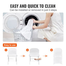 50-Pack Stretch Spandex Folding Chair Covers Universal Fit Washable (White)
