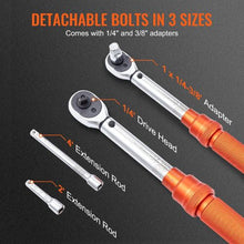 1.3 cm Adjustable Torque Wrench Set with Adapters Extension Rod 18150FTLB