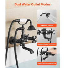 Clawfoot Tub Faucet Wall-Mount Bathtub Filler Handheld Shower Oil-Rubbed Bronze 360° Spout