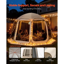 12 x 11 ft Pop-Up Screen Tent 10–12 Person Screened Canopy Shelter with Netting Sides Stakes & Carry Bag – (Beige)