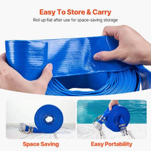 Backwash Hose - 1.5 x 50 ft Blue PVC with Clamps & Camlock Aluminum Fittings | For Sewage Treatment Water Transport & Agricultural Use