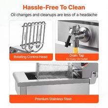 Commercial Deep Fryer 3000W Dual Tank Electric Countertop Fryer 2 x 11.6Qt Stainless Steel with Baskets & Temp Control