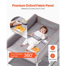 Multi-Functional Baby Changing Table with Drawers Portable Diaper Station with Wheels Adjustable Height & Storage Organizer (Gray)