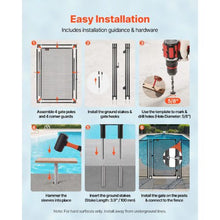 4 x 2.5 FT Pool Fence Gate with Lockable Latch (Black)