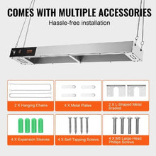 850W Strip Heating Lamp French Fry Warmer Stainless Steel Overhead Food Warmer Dump Station for Restaurant & Buffet Use